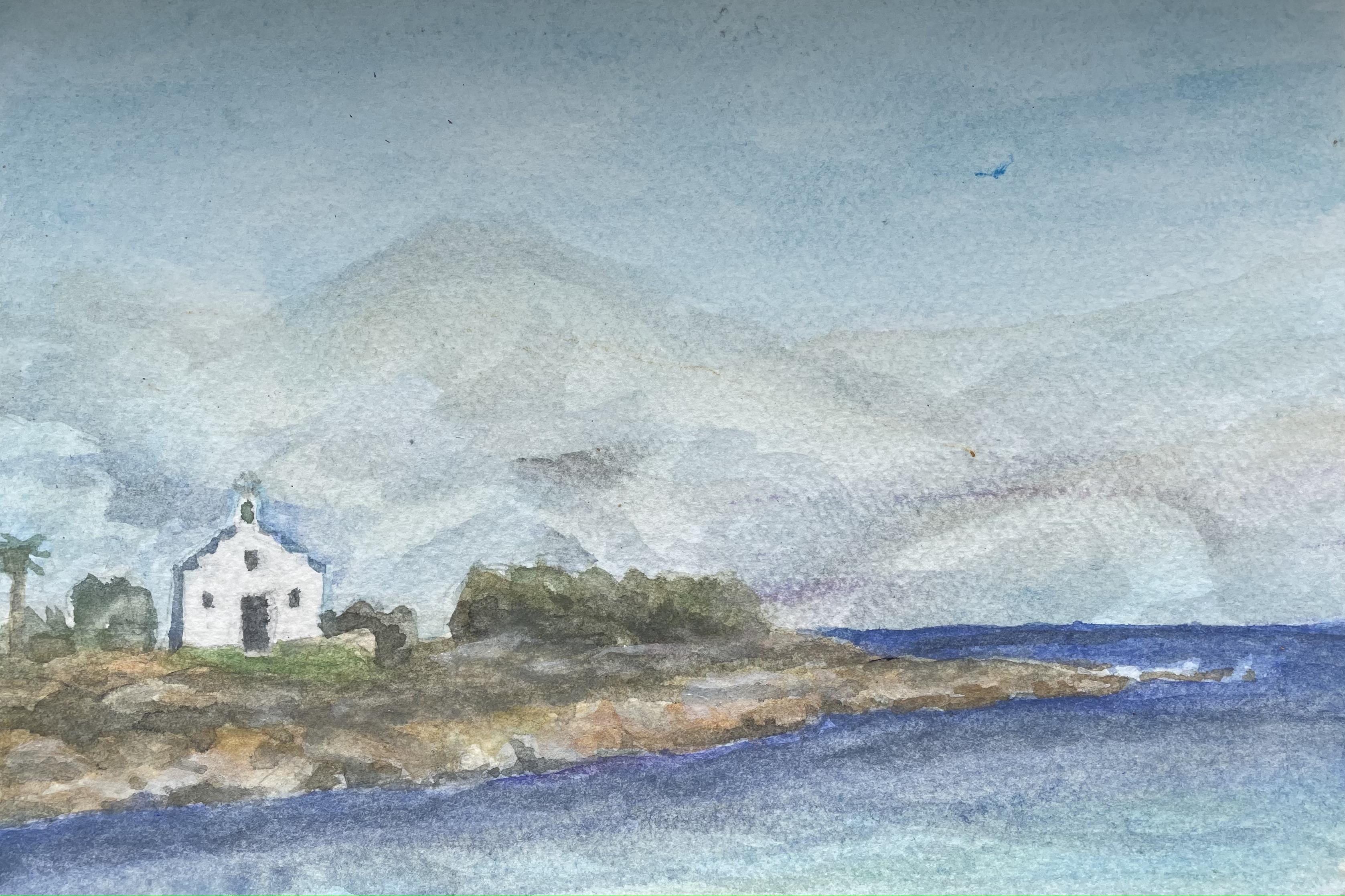 Isolated Church In Front Of Naxos by Milo Zaks